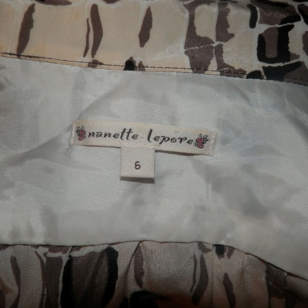 Nanette Lepore Dress Silk 6 Beige Taupe Button Up - Picture 5 of 5